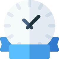 A clock with a blue ribbon around it vector