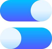 Two blue and white buttons with the same shape vector