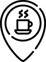 Coffee map pin icon vector