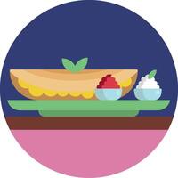 A flat icon of a sandwich and ice cream vector