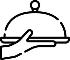 A black and white cloche with a hand holding it vector