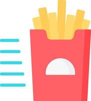 French fries in a box with a list of ingredients vector