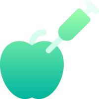 An apple with a syringe in it vector