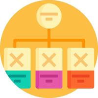 An icon of a computer with three boxes on it vector