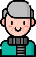 An old man with a scarf and hat vector