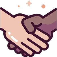 Two hands shaking hands with stars on them vector