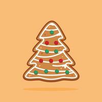 gingerbread christmas tree illustration with lights, suitable for posters and web icons vector