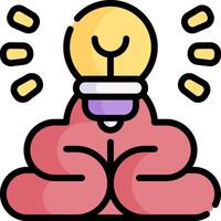 A brain with light bulb on top of it vector