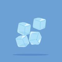 Ice cubes isolated in flat style. Ice blocks for filling drinks. Suitable for posters and web icons vector