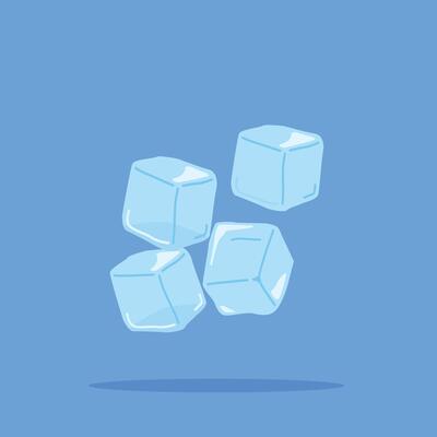 Ice cubes isolated in flat style. Ice blocks for filling drinks. Suitable for posters and web icons