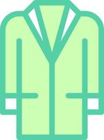 A green coat with a white collar vector