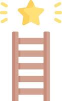 A ladder with a star on top and a ladder going up vector