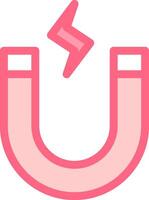 A pink magnet with a lightning bolt on it vector