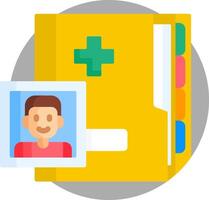 A yellow folder with a photo of a man on it vector