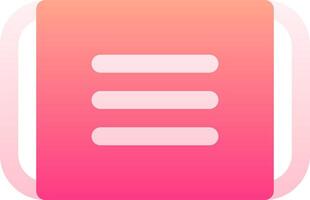 A pink folder icon with three lines vector