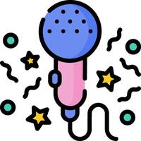 A microphone with stars and confetti vector