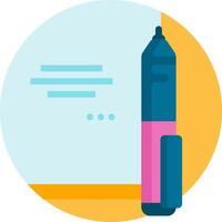 A pen and a paper with a blank space vector