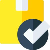 A yellow folder with a check mark on it vector