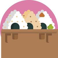 A cartoon illustration of a box with a bunch of food vector