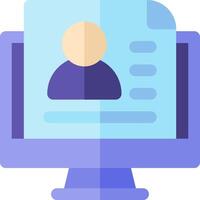 A resume icon on a computer screen vector