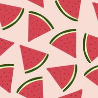 Tropical delight with watermelon slice pattern background vector