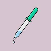 Science Lab Pipette Icon with Droplet vector