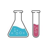 Science Lab Icon with Flask and Test Tube vector