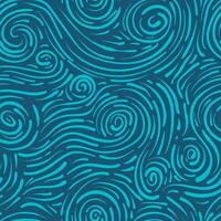 Abstract turquoise swirls and waves on a dark background vector