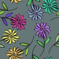 Psychedelic Flower Garden Pattern Background vector