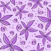 Whimsical Lavender Blooms with Petals and Swirls vector