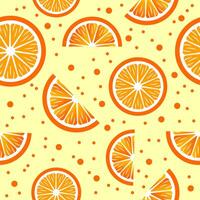 Fresh Orange Wedges Seamless Pattern Background vector