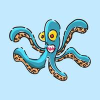 A whimsical cartoon octopus with a playful expression vector