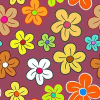 Retro Flower Power Seamless Pattern vector