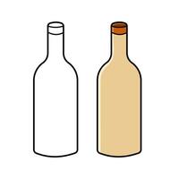 Modern and minimalist illustration of two wine bottles vector