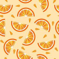 Seamless orange slice pattern background vector