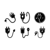 Charging Port and Linocut Silhouette Design - Graphics vector