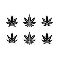 Cannabis Bud Icon - and Linocut Silhouette Design Bundle vector