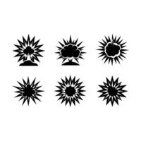 Explosion Icon and Linocut Silhouette Design vector