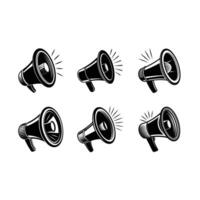 Loudspeaker Bundle - and Linocut Silhouette Design vector