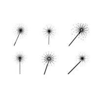 Sparkler Bundle and Linocut Silhouette Design vector