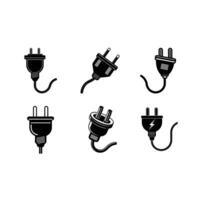 Power Plug and Linocut Silhouette Design vector