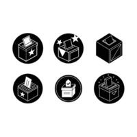 Poll Icon and Linocut Silhouette Design vector
