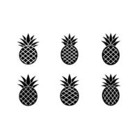Pineapple Icon and Linocut Silhouette Design vector