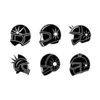 Helmet with Light and Linocut Silhouette Design vector