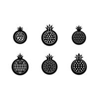 Pomegranate Icon - and Linocut Silhouette Design vector