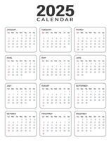2025 New year full page corporate calendar design and a background vector