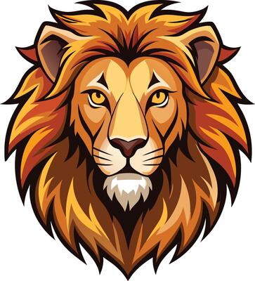 Fierce Lion Head with Intense Gaze
