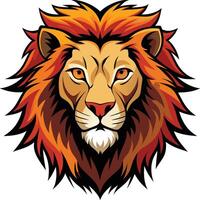King Lion Head with Powerful Expression vector