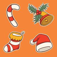 Hand drawn christmas element set vector