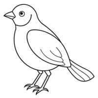 Easy Bird Outline to Color vector